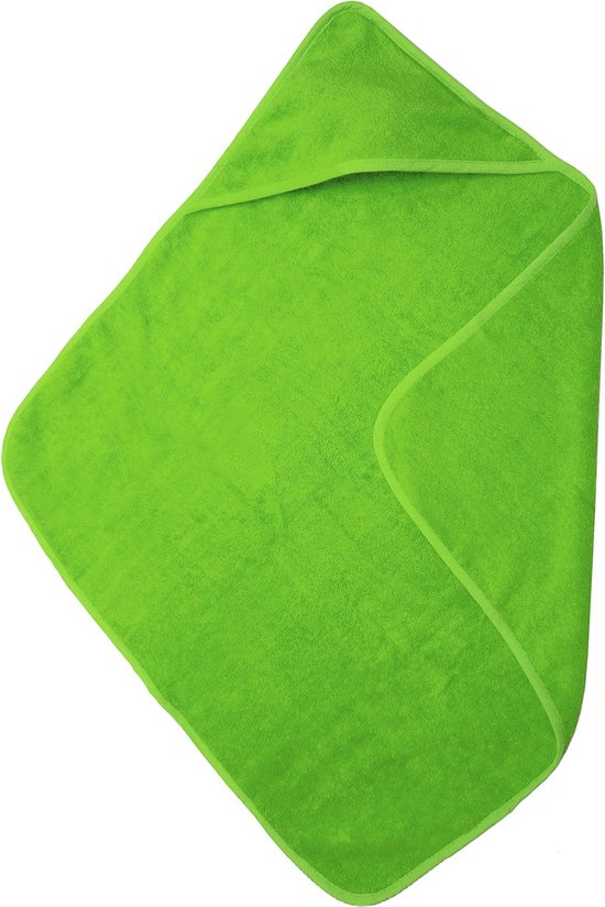 The One Towelling Baby Badcape - 75 x 75 cm - Badponcho - Hoge vochtopname - 100% Gekamd katoen - 450 gr/m² - Limoengroen van The One