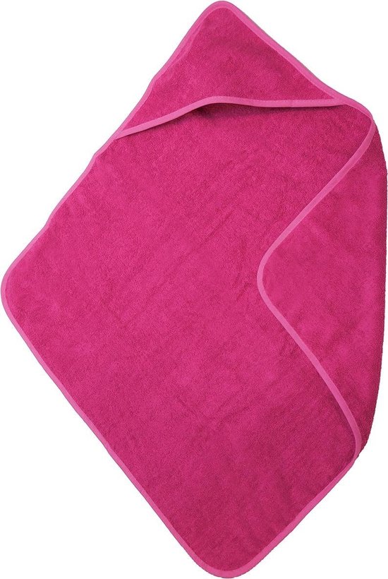 The One Towelling Baby Badcape - 75 x 75 cm - Badponcho - Hoge vochtopname - 100% Gekamd katoen - 450 gr/m² - Magenta van The One