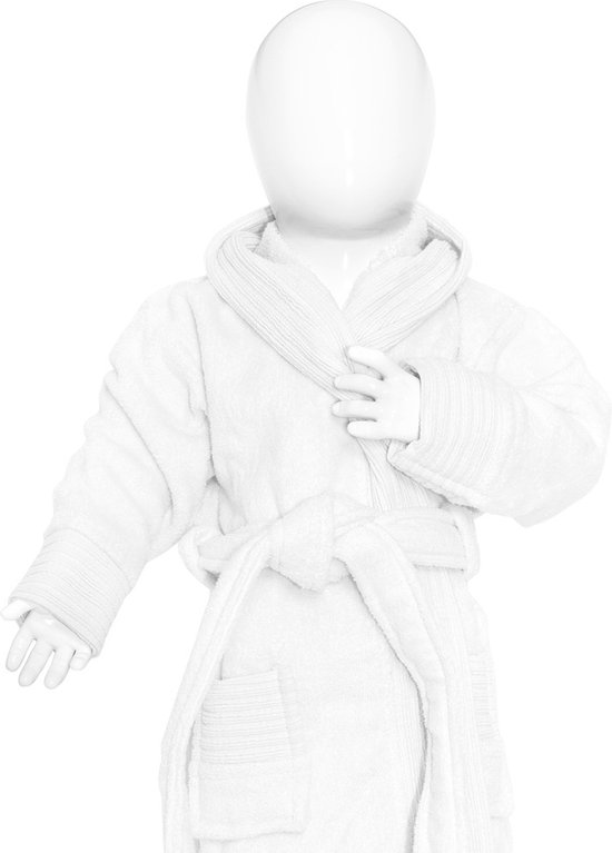 The One Towelling Baby Badjas - 55 x 34 x 32 cm - Maat 80/92 - Kamerjas - 100% Gekamd katoen - Wit