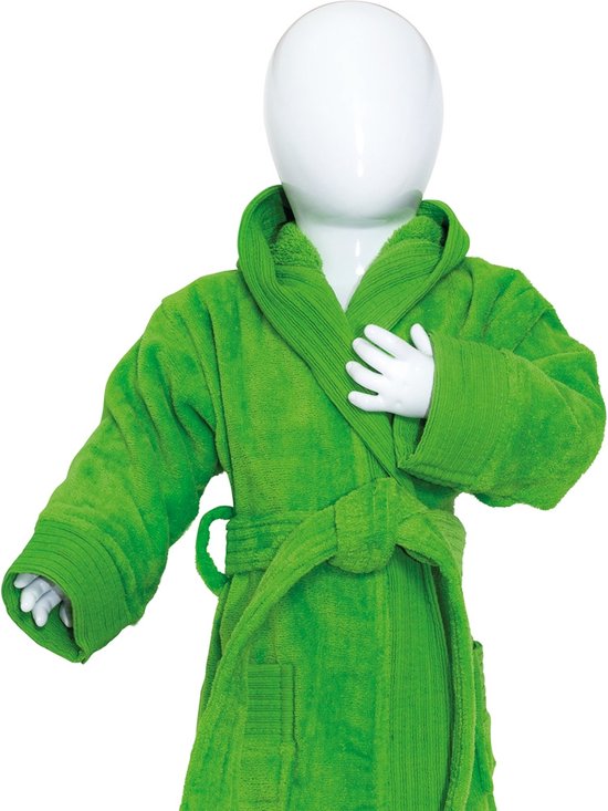 The One Towelling Baby Badjas - Maat 80/92 - Kamerjas - 100% gekamd katoen - Limoen Groen van The One