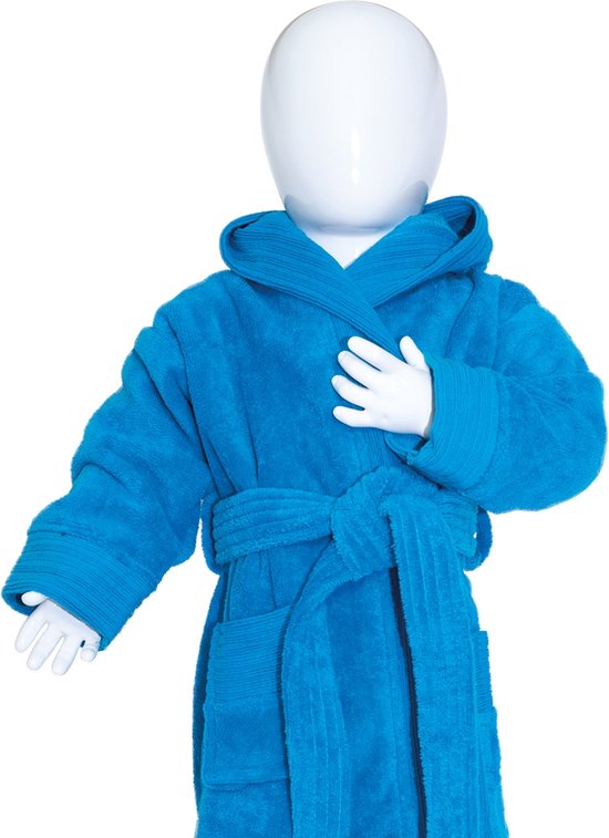 The One Towelling Baby Badjas - Maat 80/92 - Kamerjas - 100% Gekamd katoen - Turquoise van The One