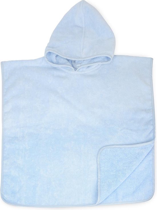 The One Towelling Baby Poncho - 55 x 55 cm - Badcape - Gekamd Katoen - One Size - Lichtblauw van The One