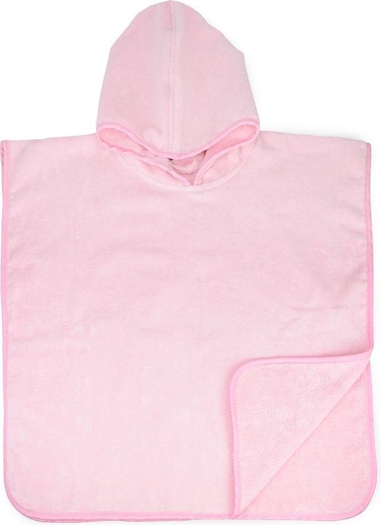 The One Towelling Baby Poncho - 55 x 55 cm - Badcape - Gekamd Katoen - One Size - Lichtroze van The One
