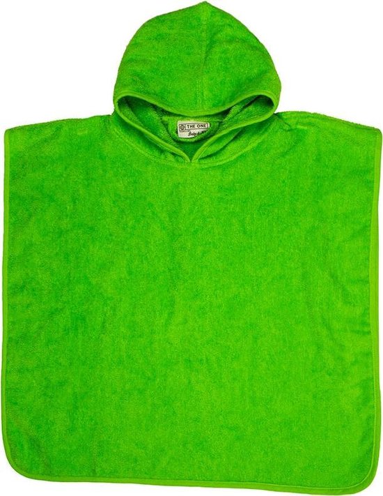 The One Towelling Baby Poncho - 55 x 55 cm - Badcape - Gekamd Katoen - One Size - Limoengroen van The One