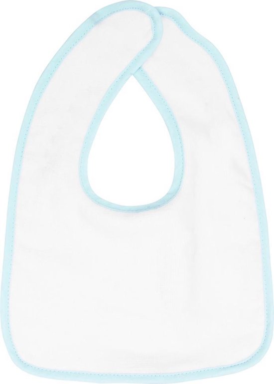 The One Towelling Baby Slab - Klittenband sluiting - Slabbetje - 100% Katoen - 26 x 37 cm - Wit/Mint van The One