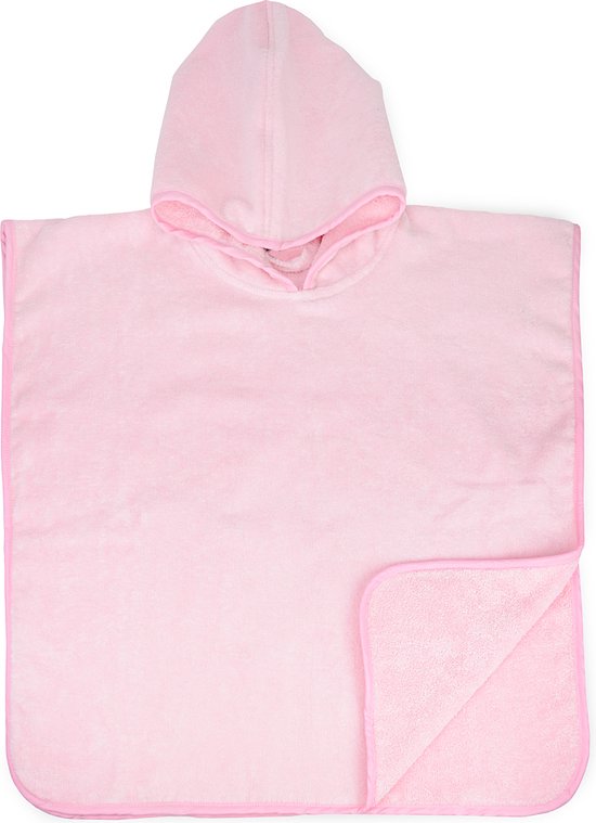 The One Towelling Velours Baby Poncho 55x55cm-Licht Roze van The One