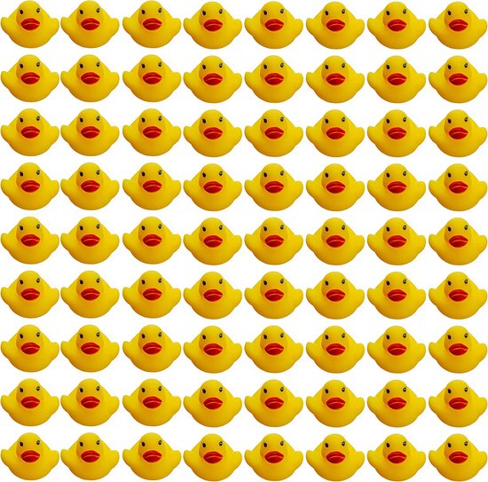 THE TWIDDLERS - 75 Badeendjes Piepend Rubberen Eendenspeelgoed - Ideaal voor Badderen - Uitdeelcadeautje Traktatie van Merkloos