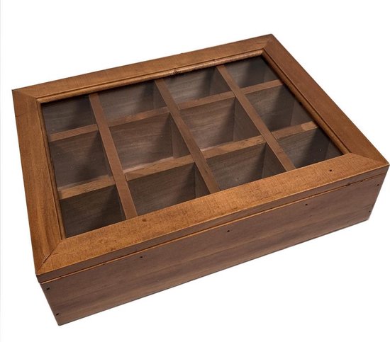 Theedoos Vakken - Theebox Opslag - 12 vaks Thee Doos van T