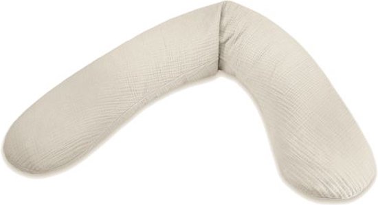 THERALINE voedingskussen Original met een zachte hoes van muslin - Sandy beige van T