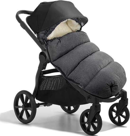 Thermo voetenzak voor kinderwagen - warme fleece voering - machine wasbaar - geschikt voor 3 en 5-punts gordels van Merkloos