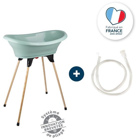 Thermobaby – VASCO – Babybadset – Opvouwbaar rek – Sage Green