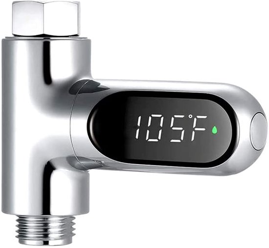 Thermometer - Thermometer binnen - watertemperatuurmeter - Douche thermometer - Kraanthermometer - Douchekopbeugel - 360° draaibare spuitmond - LED digitaal display - Geschikt voor thuis badkamer en keuken van deleyCON