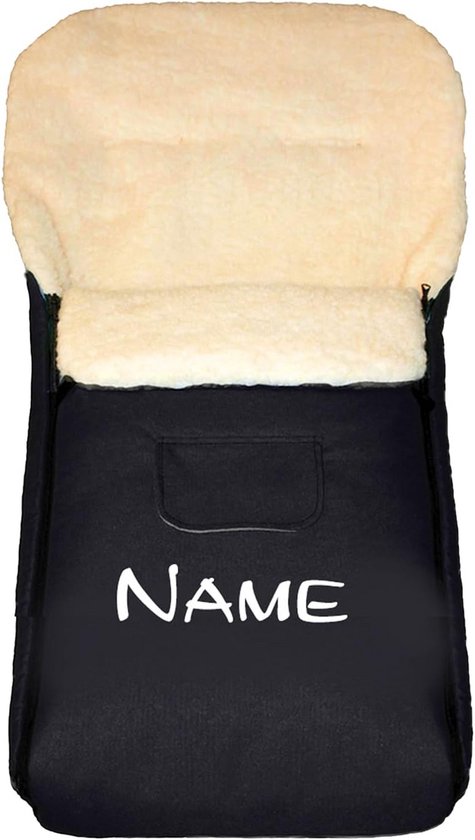 Thermovoetenzak voor Kinderwagen XL 105 cm - Lamswol Polyester Mix - Waterafstotend - Voor 5-Punts Gordels - Gepersonaliseerd met Naam van Merkloos