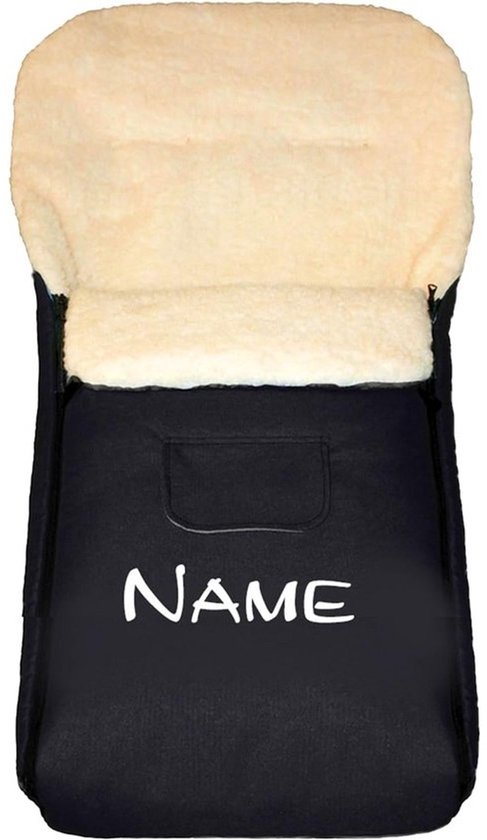 Thermovoetenzak voor Kinderwagen XL 105 cm - Lamswol Polyester Mix - Waterafstotend - Voor 5-Punts Gordels - Gepersonaliseerd met Naam