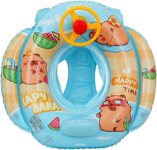 Thijox - Opblaasbare babyzwemring met rugleuning - Veilig zwembadplezier voor baby's en peuters - PVC - Ideaal voor vakantie, tuin en zwembad - Kleur: