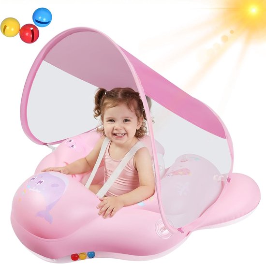Thijox - Opblaasbare Zwemring voor Baby's - Roze Babyzwemring met Veiligheidsfuncties, Ideaal voor het Zwembad, Strand en Bad - Comfortabel en Draagba