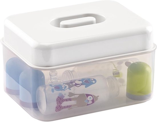 Thijox - THERMOBABY Sterilisator voor Magnetron en Handmatige Sterilisatie, 6 Liter, Wit, Voor Flessen en Accessoires, Veilig en Snel, Geschikt voor K