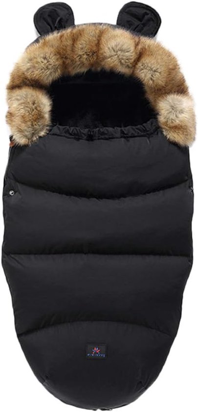 Thijox - Universele Kinderwagen Voetenzak - Warme Fleece Voetenzak - Waterafstotend en Winddicht - Afneembare Imitatiebontkraag - Geschikt voor 3/5-Pu