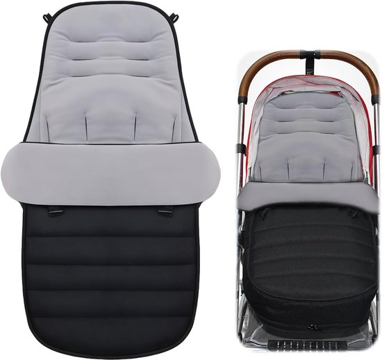 Thijox - Waterdichte Voetenzak Buggy, Afneembare Wintervoetenzak Kinderwagen met Ritssluiting, Antislip Voetenzak voor Alle Kinderwagens - Zwart