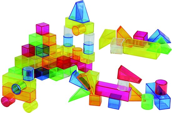 TickiT - Doorzichtig gekleurde blokken (50 stuks) van Tickit