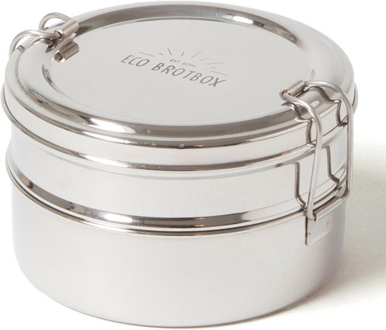 Tiffin Lunchbox RVS - Ronde Dubbele Container 800 ml