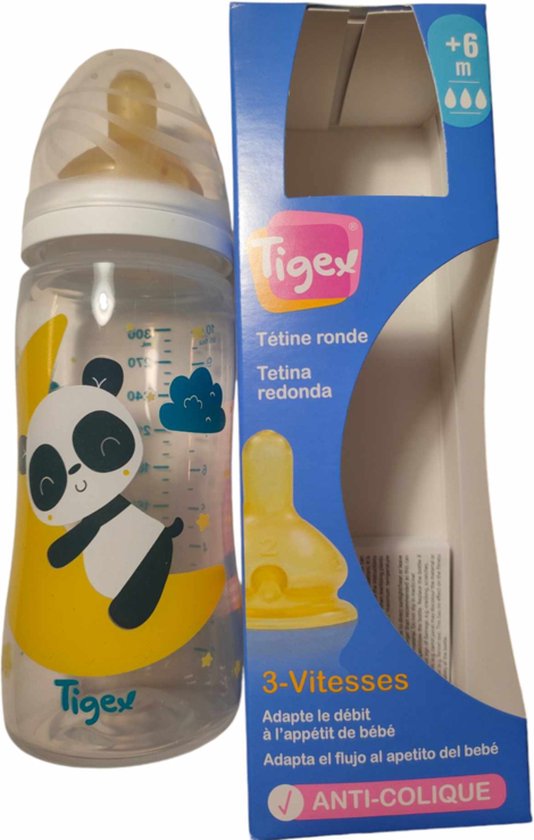 Tigex 3 Speeds fles | 6+ m | 300 ml | latex speen | anti-koliek 6+ m