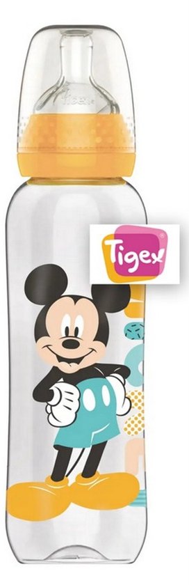 Tigex Air Control babyfles 330 ml Mickey – anti-koliek, 3 standen speen, smalle hals, +6 maanden