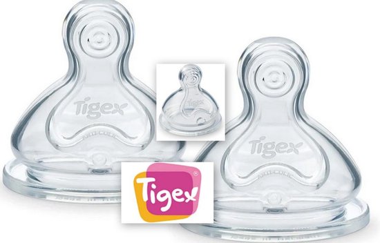 Tigex | Autonomie+ babyfopspeen | anti-kolic brede hals zuiger | + 6 m | 2 stuks | 6+ m