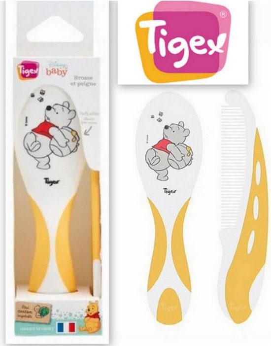 TIGEX Borstel en kam bi-materialen - Disney Winnie de poeh Geel van T