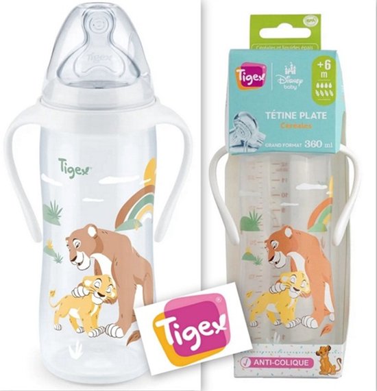 Tigex - Disney Simba - king leeuw - babyfles - + 6 maanden (maat 2) - 360 ml - 360 ml van Tigex