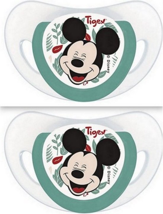 Tigex fopspen, 2 stuks, Disney baby Mickey - groen 6-18 maanden van T