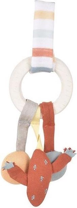 Tikiri Activiteitenspeeltje Lama 22 Cm Katoen Wit/oranje van T