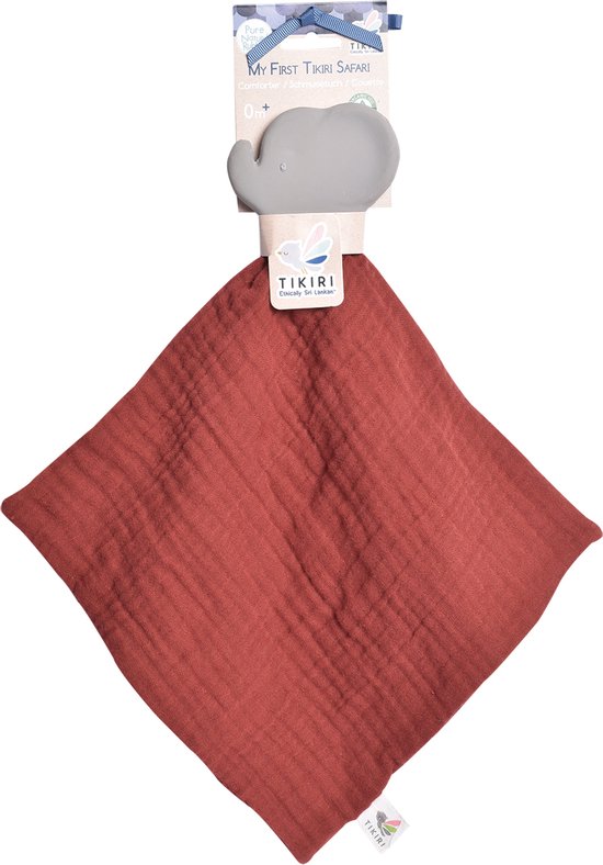 Tikiri Knuffeldoekje Olifant Junior 25 X 23 Cm Rubber Rood van T