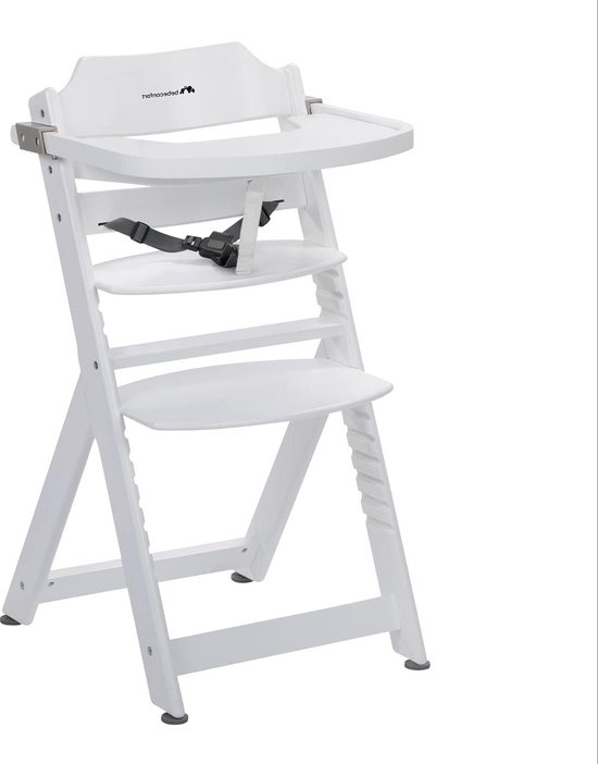 Timba Houten Kinderstoel in Hoogte Verstelbaar 6 Maanden tot 10 Jaar - White - Maximaal 30 kg van T