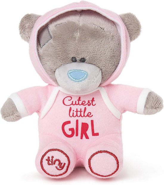 Tiny Tatty Teddy Beer Knuffel in Roze Babybody 'Cutest Little Girl' - Veilige Knuffel voor Baby's van Merkloos