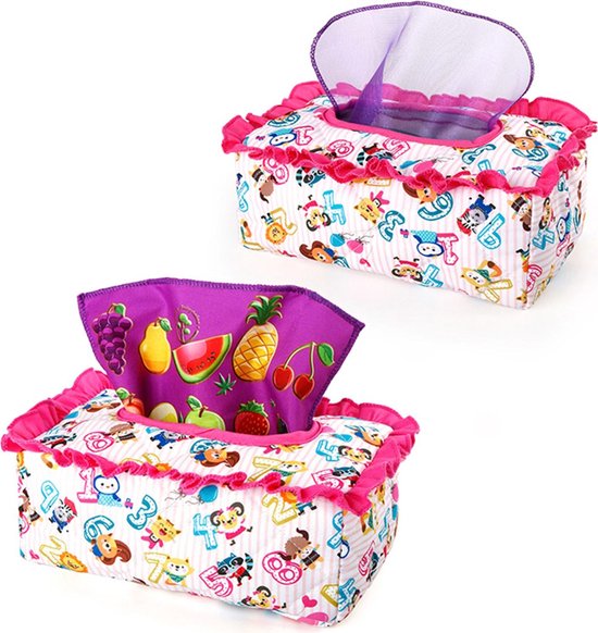 Tissuebox, babyspeelgoed, Montessori-speelgoed, geschikt voor de sensorische ontwikkeling van baby's en peuters van 6 tot 12 maanden. van Eetrite