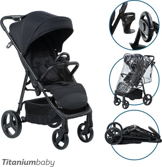 Titaniumbaby Buggy SOLID Elite XL Black van Merkloos
