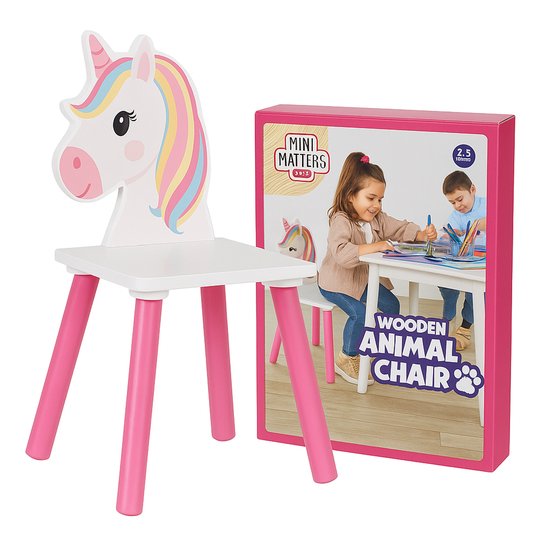 Titel: Mini Matters Houten Kinderstoel – Animal Chair Eenhoorn – 2-5 jaar van Mini Matters