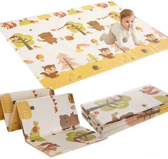 Tobey's Speelmat - Foam - 150x200 - Speelkleed voor Baby & Peuter - Past in Grondbox - Dubbelzijdig - Opvouwbaar van Tobey's