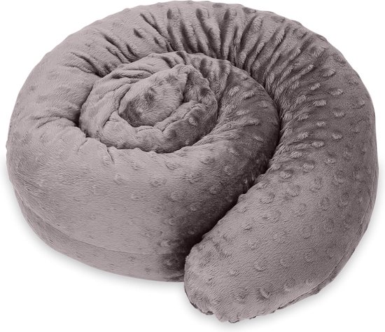 Tochtstopper, voor ramen of zijslaapkussen, sierkussen, body-kussen, zijslaapkussen, raamafdichting en deurmat, 150 cm, windstopper, donkergrijs van T