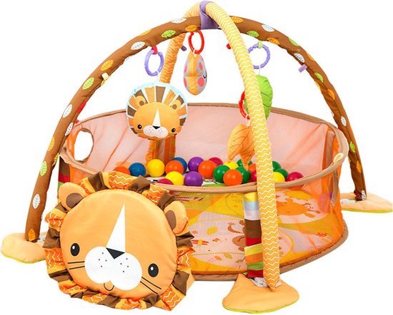 Toddly Babygym Leeuw - Baby Speelmat met Ballenbak - 48 x 66 cm van Merkloos