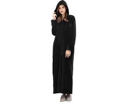 Toga Shaggy Extra Lang Fluffy met rits Capuchon Badjas Pluche Flanel Microvezel Fleece Winter Gezellig Warm Zacht Kuitlengte Vloer-loungewear
