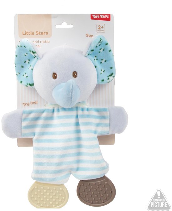 Toi-Toys baby knisperdoek en bijtring multicolor voor motoriek. van Merkloos