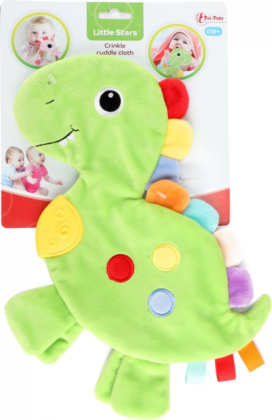 Toi-toys Knisperdoekje Dino Junior Pluche 35 Cm Groen van Merkloos