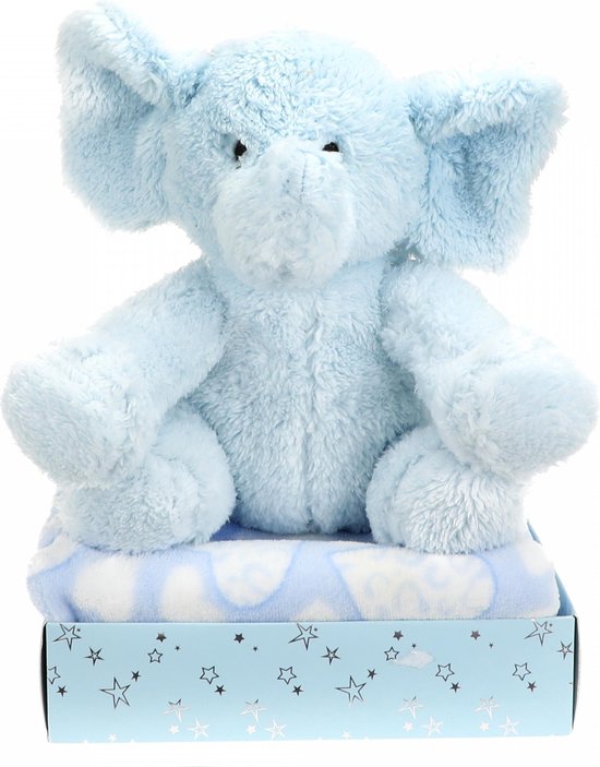 Toi-toys Knuffeldeken Met Olifant In Cadeauverpakking Blauw van Toi-Toys