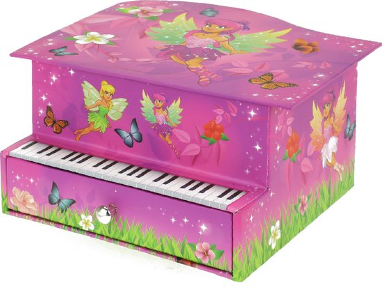 Toi-toys Muziekdoosje Fairies Piano Met Lade 17 Cm Roze van Toi-Toys
