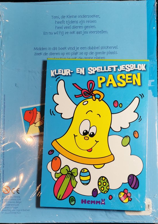 Tomi ondekt de dieren +kleur en spellet jesblok Pasen van TOM.