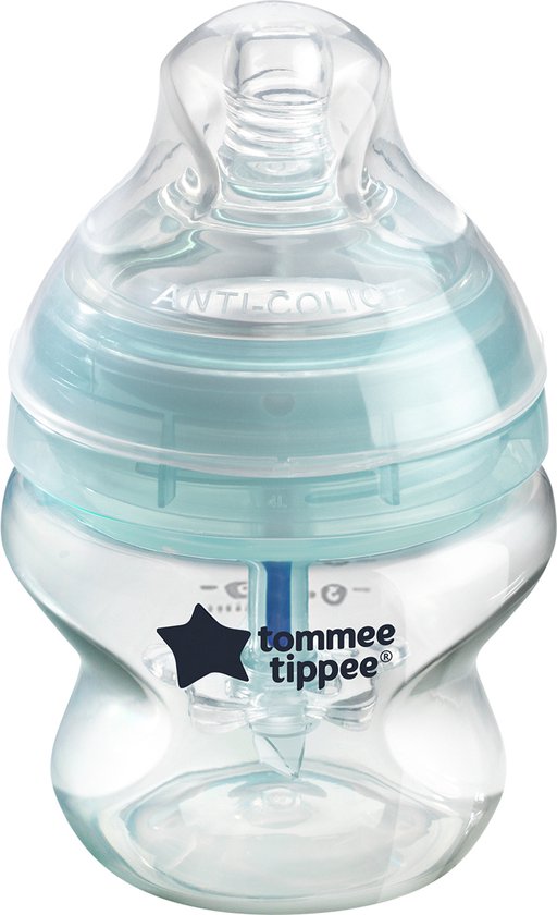 Tommee Tippee ATommee Tippee zuigflessen, Advanced Anti-Colic, tepelvormig voor natuurlijk zuigen, anti-koliek ventiel, zelfsteriliserend, 1 stuk, 150ml, verpakking van 1 Stuk van Tommee Tippee