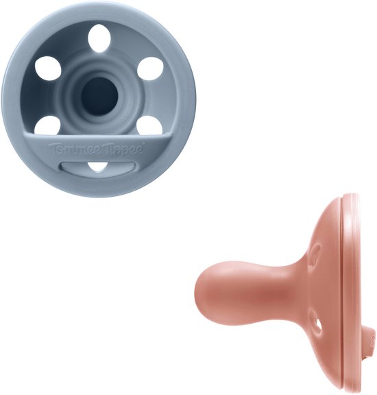 Tommee Tippee Fopspeen in de vorm van een borst, 6-18 maanden, set van 2, licht ontwerp uit één stuk in silicone, symmetrische speen van Tommee Tippee