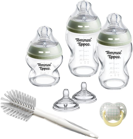 Tommee Tippee glazen Natural Start Babyflessen en spenen Startersset - flessen van 150 ml en 250 ml voor pasgeboren baby's - 0m+ van Merkloos